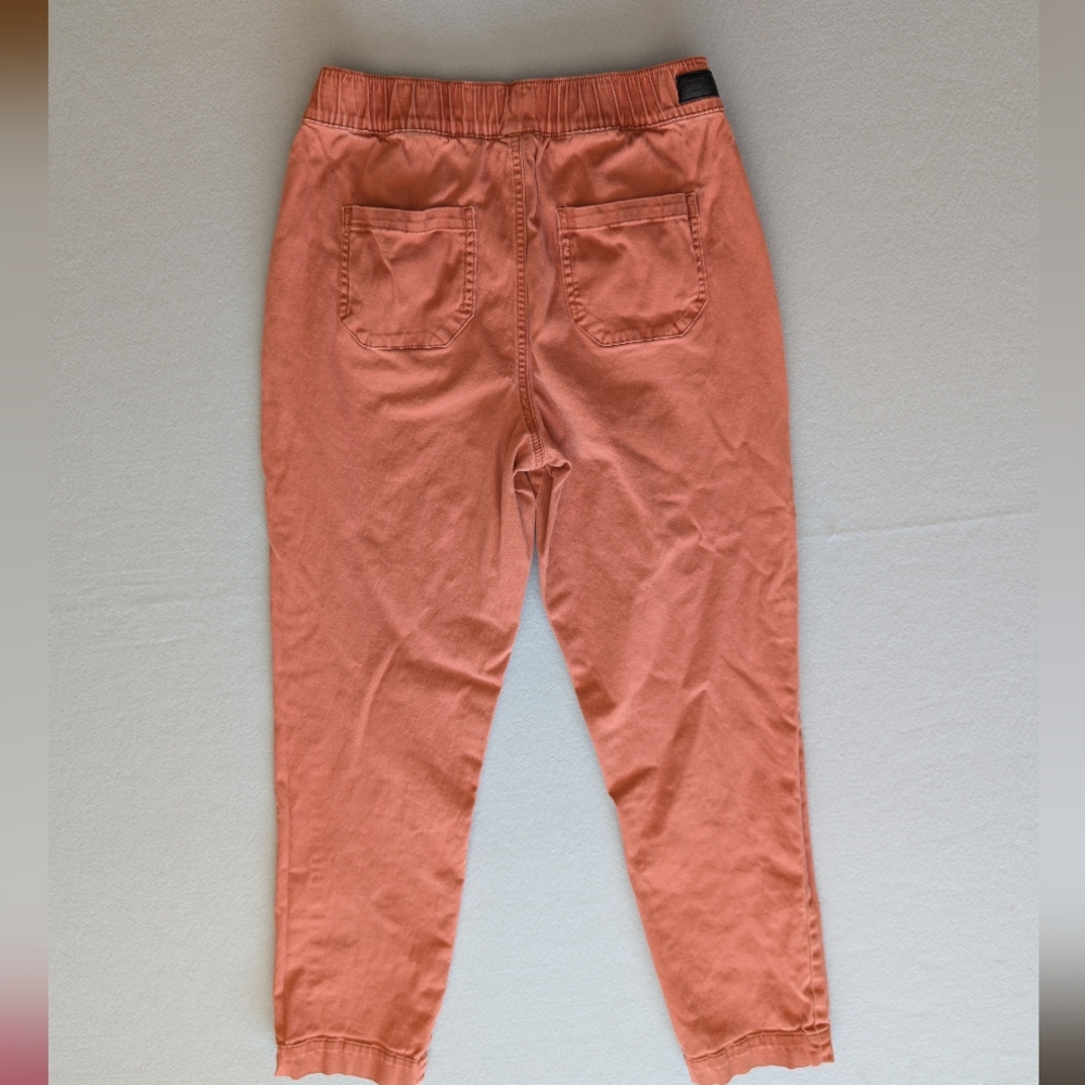 Cotton High Rise Relaxed Tapered Utility Joggers Coastal Travel Pants Sz M image 3
